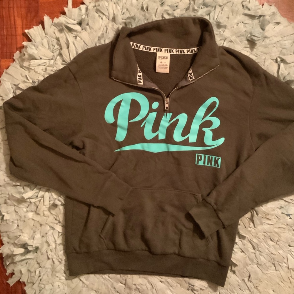 Victoria’s Secret PINK green half zip Sz xS
